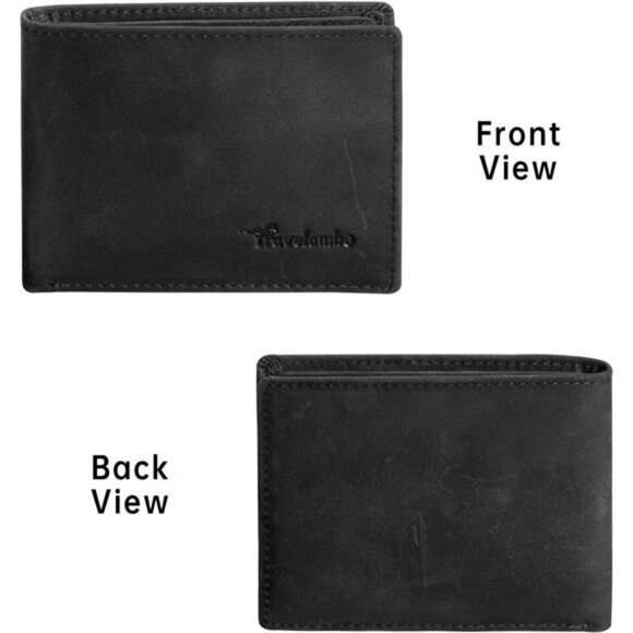 Wallet for Men Real Leather Black - Picture 4 of 5